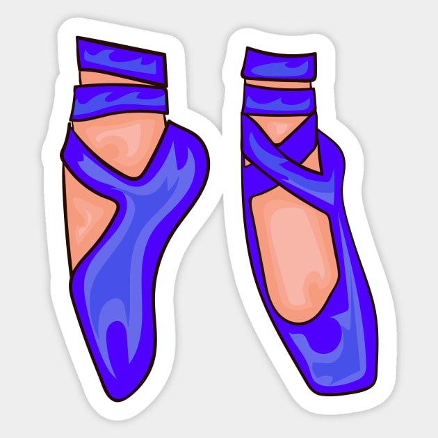 Ballerina's Blue Ballet Shoes Sticker by CatsAreAmazing1